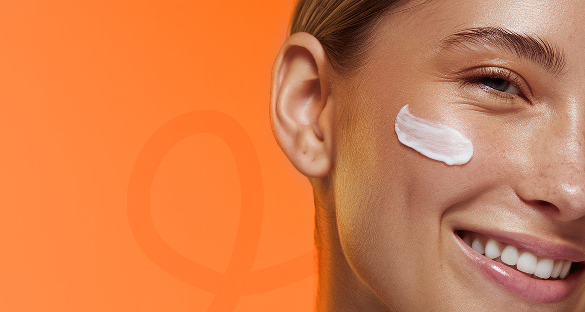 A Vibrant photo of a beautiful woman on an orange background.